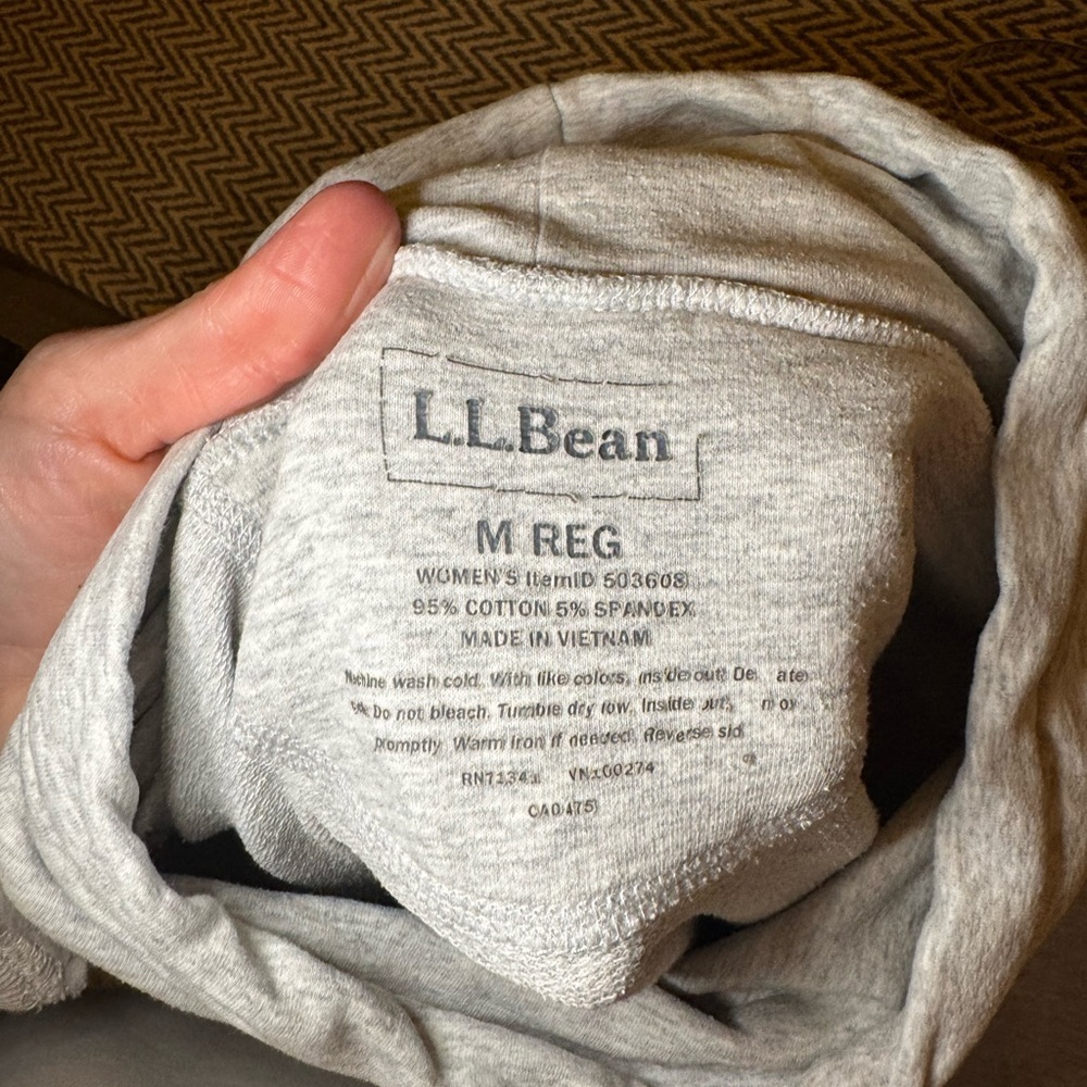 L.L. Bean Light Gray Hooded Sweatshirt - Picture 3 of 5
